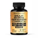Shilajit 10000mg, Irish Sea Moss 2000mg, Ashwagandha 3000mg, Tongkat Ali 30 000mg, boor, magneesium, PQQ & More | 60 kapslit - 30 päeva pakkumine | Fulvic Acid Veg Capsules | Vegan| Gluten Free | Non-GMO