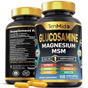 Glükoosamiini MSM-i lisand meestele ja naistele - 11in1 valem - kombineeri magneesiumi, kurkumi, boswellia, kvertsetiini, Burdocki juure ja muuga | liigese ja liikuvuse tugi - 150 kapslit
