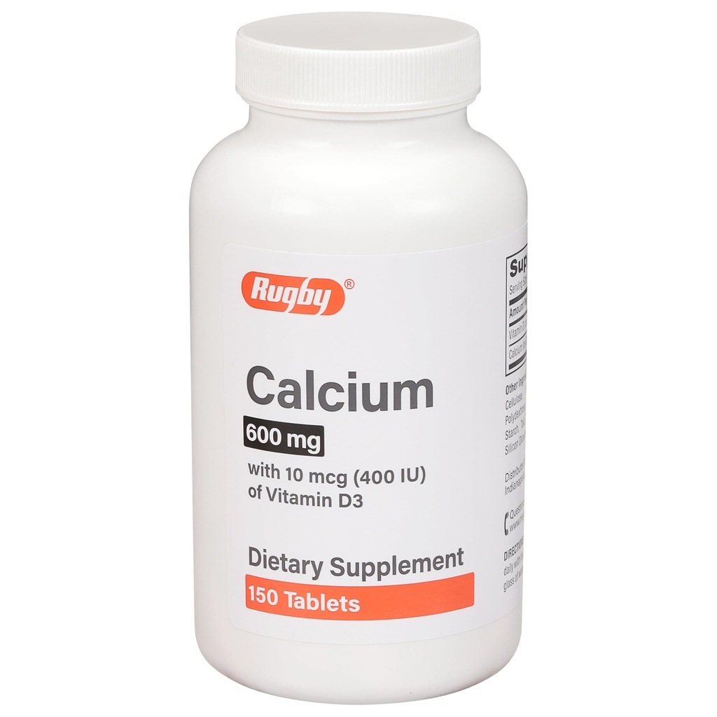 Rugby 600 mg kaltsiumi tabletid - valmistatud 10 mcg (400 RÜ) D3-vitamiini - toidulisand - 150 tabletti