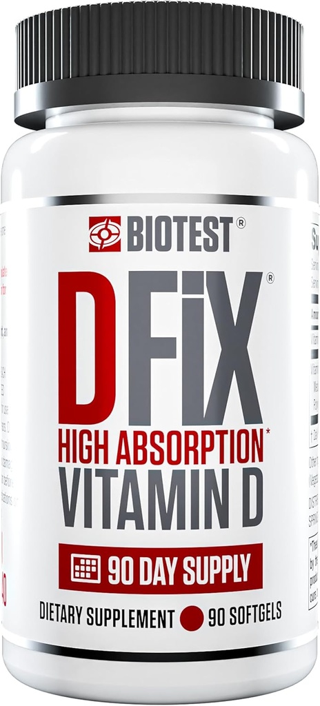 Biotest D Fix - 5000 IU suure imendumisega D3-vitamiin, 90 Servings - 90 Softgels