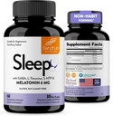 Sandhu's Sleep 60 kapslid - Mitte-Habit Moodustab 5-in-1 uneabi lisandi melatoniini, magneesiumi, GABA, L-Theanine & 5-HTP-ga