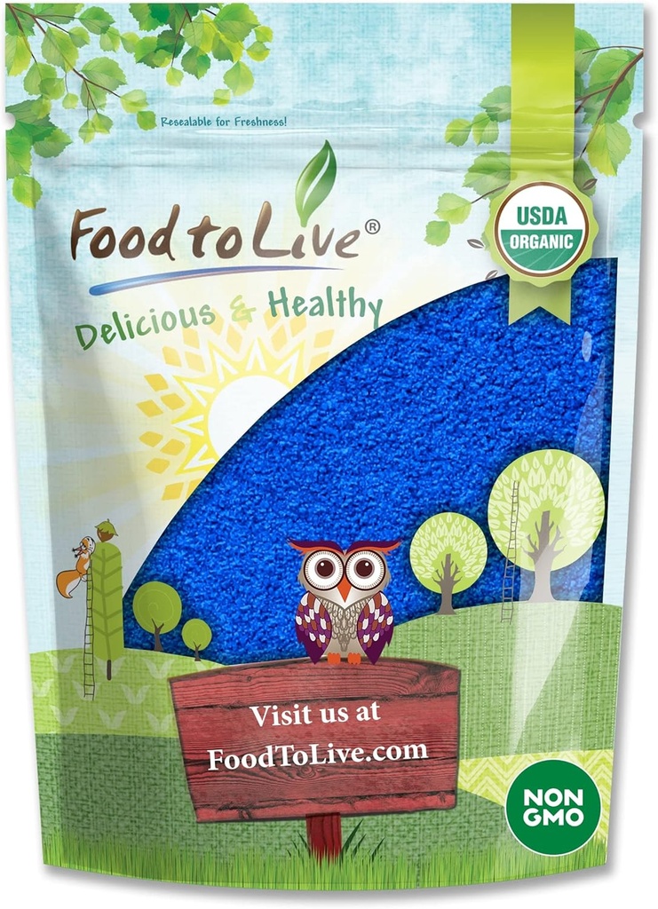 Toit elusaks orgaaniliseks siniseks Spirulina pulbriks, 8 ühikut - mitte-GMO, puhas toores sini-roheline vetikaekstrakt, vegan, kiiritamata, suurepärane mahlade, smuutide, raputuste, jookide ja toidu värvimiseks