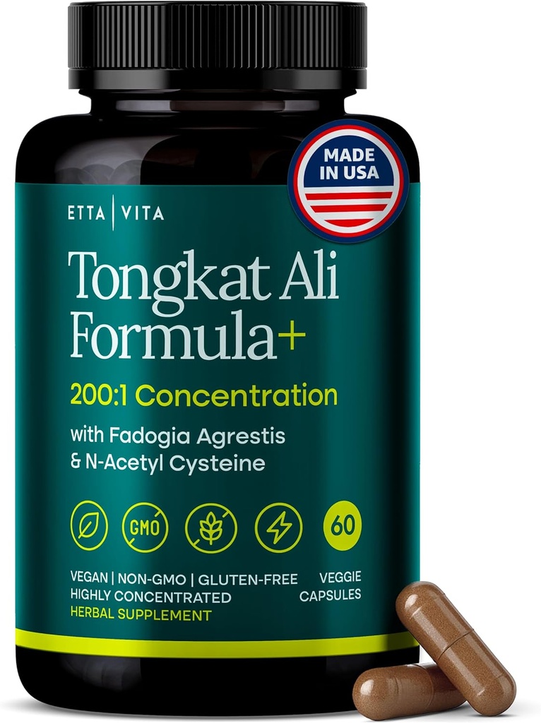 Potent Longjack - Tongkat Ali & Fadogia Agrestis Täiendus meestele ja naistele Energia, T Toetus, Lean lihaste kasv ja taastumine, hormonaalne tasakaal, Vegan NAC maksa detox & Cleanse