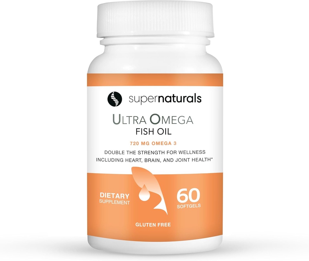 Super Natural Ultra Omega Fish Oil - Omega 3 rasvhapete EPA DHA - toetab aju suurenenud funktsiooni, toetab närvide ja silmade tervist 1200mg / 720 Omega-3-60 kapslit
