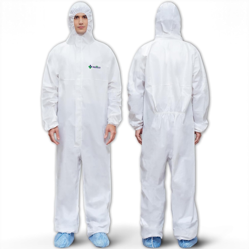 Medtecs Hazmat Suits - 6 suuruse valikud - ühekordselt kasutatavad kaaned, meditsiiniline kaitsekate PPE Hazmat Sviit