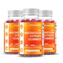 Vitamatic Magnesium Gummies 600mg per Serv – 60 Vegan Gummies – Lõõgastus, lihased, luu ja energia tugi – 3 Pack