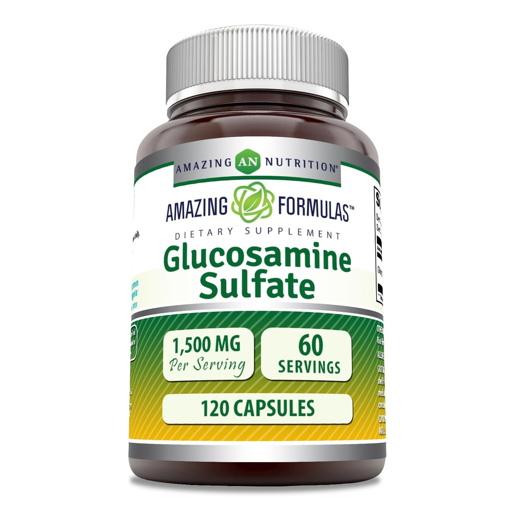 Hämmastav valem Glükoosamiini Sulfate Supplement | 1500 Mg Serving | 120 kapslit | Mitte-GMO | Gluteenivaba | Valmistatud USAs