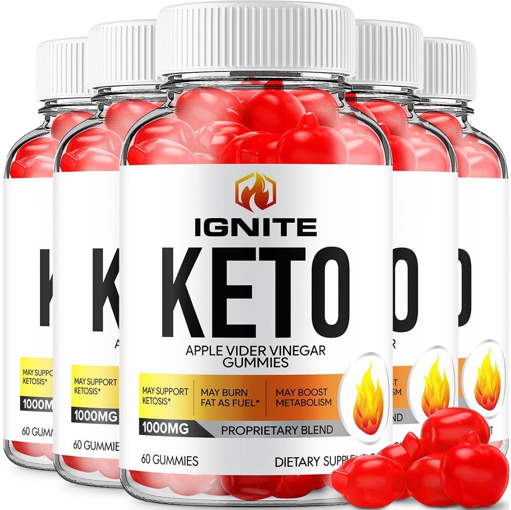 (5 Pack) Ignite Keto ACV Gummies - Advanced Formula Ignite Keto Plus ACV Gummies Apple Siider Äädikas Ignite ACV Dietary Supplement Mehed (300 Gummies)