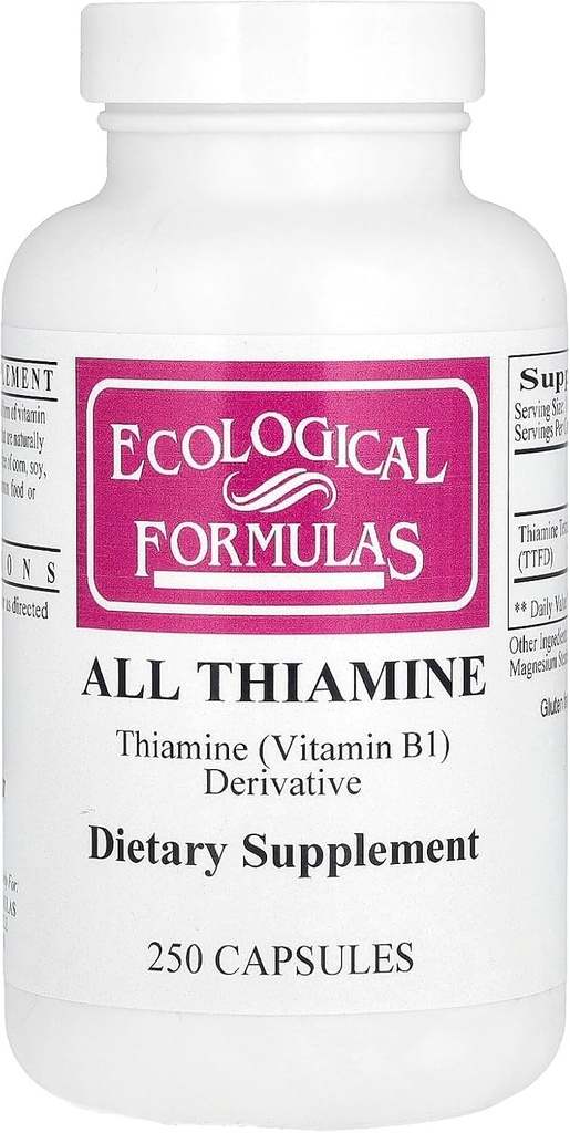Ökoloogilised valemid Allitiamiin B1-vitamiini kapsel, 50 mg, 250 loend