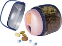 MURRI & MURRDI Pill Korraldaja 4 koosseisu, Travel Pill Box, kaasaskantav juhul Anti-Mixing & Wide Avamine disain, Pill konteineri hoidja vitamiine Kalaõli Ravimid, roosa