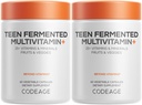 Codeage Teen Multivitamiini täiendus - igapäevased vitamiinid ja mineraalid teismelistele poistele ja tüdrukutele - orgaaniline kogu toidu valem Omega-3 ja vitamiinid A kuni K - 2 Pack