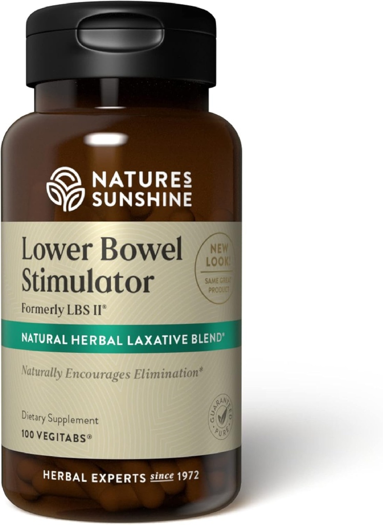 Nature's Sunshine Lower Bowel Stimulator - Helps Relieve Constipation - Cleanse & Detox Your Colon with Natural Herbal Ingredients - 25 Servings - 100 Vegitabs
