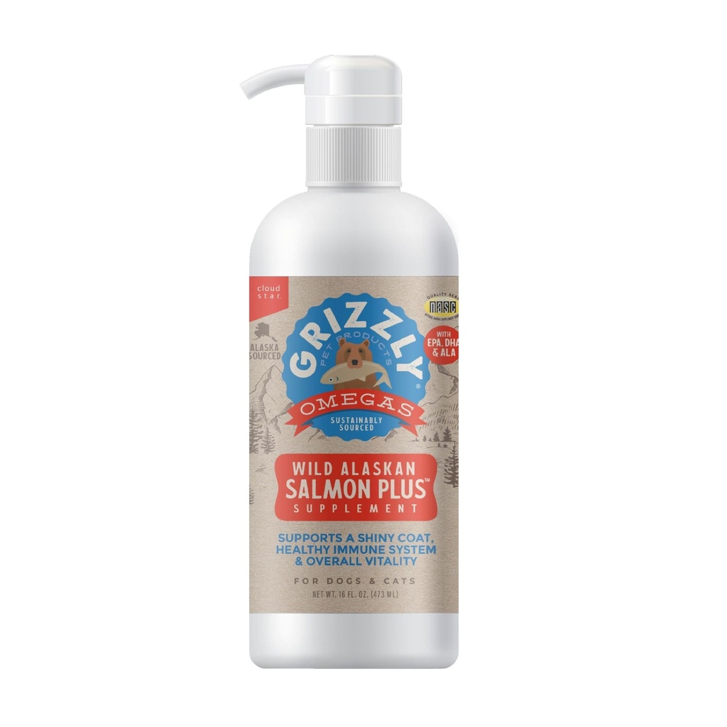 Grizzly Pet Products Salmon Plus Omega 3-6-9 toidulisand koertele ja kassidele, 16 Ounce