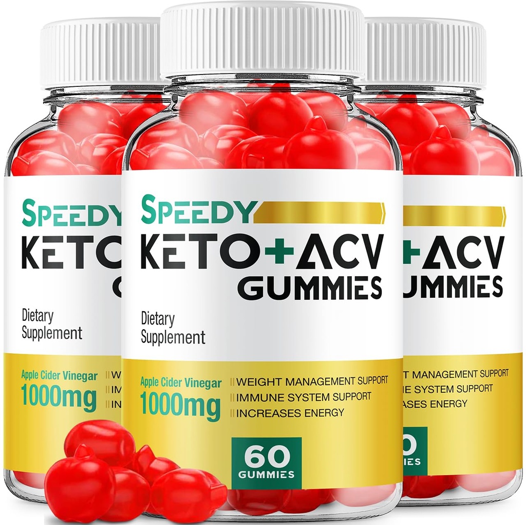 (3 Pack) Speedy Keto ACV Gummies - Advanced Formula Speedy Keto Plus ACV Gummies Apple Siider Äädikas Speedy ACV Dietary Supplement Mehed (180 Gummies)