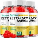 (3 Pack) Speedy Keto ACV Gummies - Advanced Formula Speedy Keto Plus ACV Gummies Apple Siider Äädikas Speedy ACV Dietary Supplement Mehed (180 Gummies)