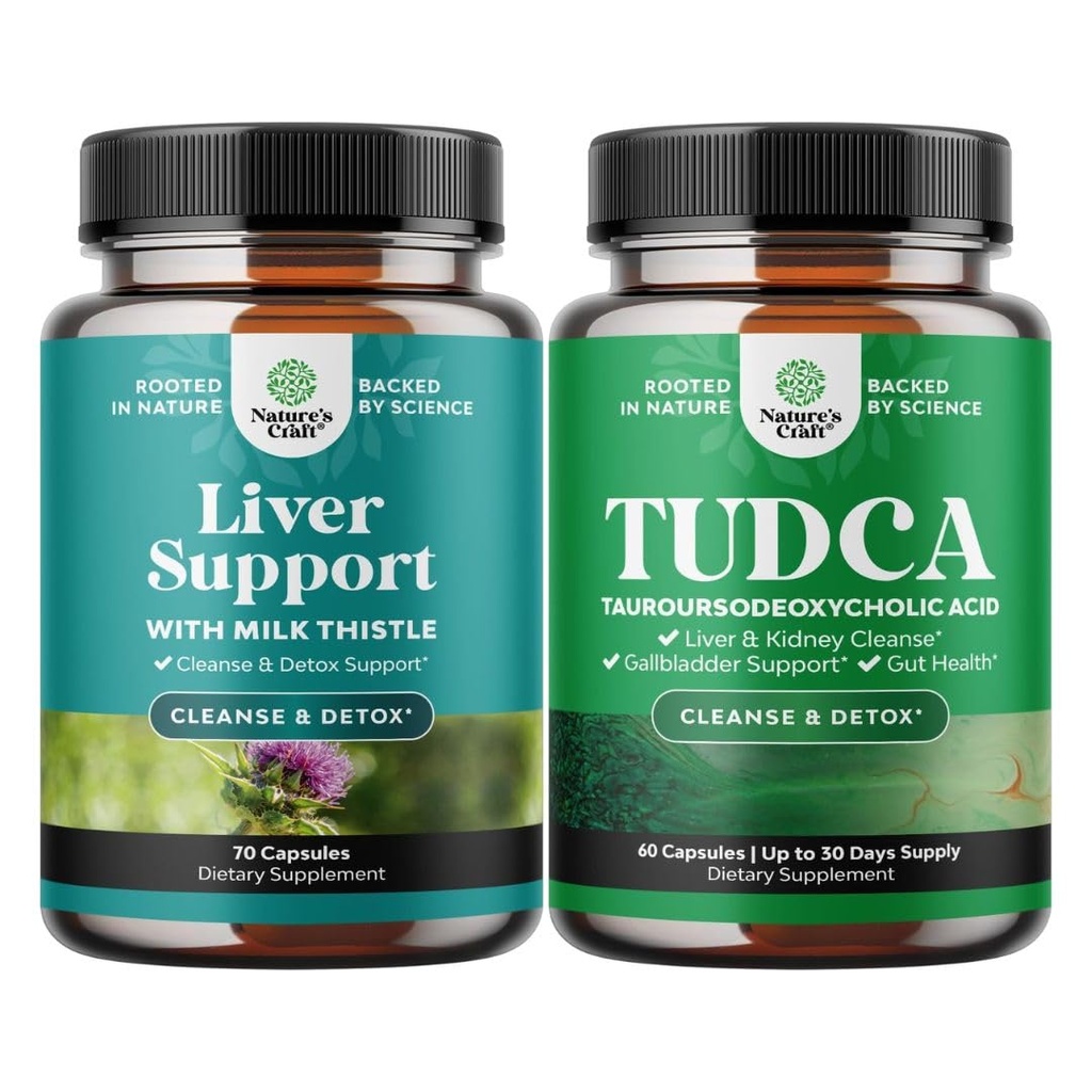 Bundle of Maver Cleanse Detox & Repair Formula ja Advanced TUDCA Maksatoetus Supplement - piimaohakaga Dandelion Root Turmeric and Artichoke Extract - Extra Strength TUDCA 500mg Sapisoolad