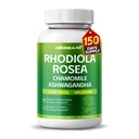RHODIOLA ROSEA täiendus - 11-in-1 looduslik segu kummel L-Theanine Ashwagandha Püha basiilik Valerian Passionflower - 150 Count - valmistatud ja testitud USA-s