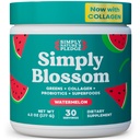 Lihtsalt Blossom Nutrition Daily Greens & Superfood Powder + kollageen + probiootikumid naiste seedetrakti tervise ja puhituse leevendamiseks. Aidake oma tervist õitseda - 30 päeva pakkumine - arbuus