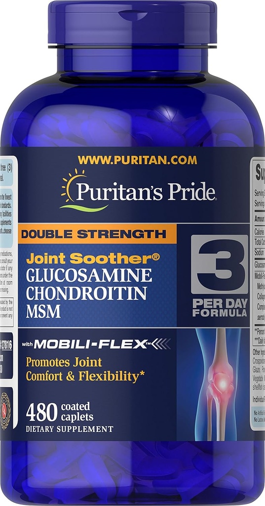 Puritan's Pride Glükosamiin, kondroitiin ja MSM kapslid, 3 päeva valem