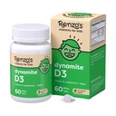 Renzo Dynamite Vitamiin D3, Lahustades Lapsed Vitamiin D3, 60 Suhkruvabad Melty Tabs, Lil' Green Apple Maitsestatud