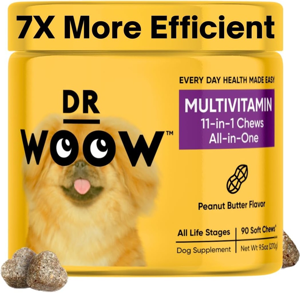 Multivitamiinid koertele - igapäevased vitamiinid koertele | Soolestiku immuuntervis, liigese silma tugi | Koeralisandid Glükosamiini kondroitiin, seedimist probiootikumid, omega 3 kalaõli | 90 Ct