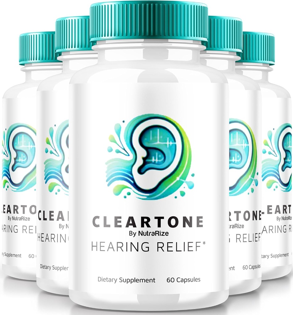 NutraRize (5 Pack) ClearTone Tinnitus, selge tooniga pillid kuulmiseks, ClearTone pillid täiendus üldise kõrva tervise, ametliku kuulmise tugikapslid, ClearTones Review (300 kapslit)