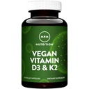 MRM Toitumine Vegan Vitamiin D3 & K2 | Luu + Immuunsus Tervis | Valmistatud samblikest | Toetab kaltsiumi imendumist | Vegan + taimetoitlane Sõbralik | 60 Servingut