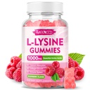 L-Lysine 1000mg Gummies, Lüsiini täiendus täiskasvanutele ja lastele, Essential Amino Acid täiendus huuled ja suuõõne tervis, Boost Immune & Kollageen & Kaltsium, Suhkruvaba, Vaarika Maitse, 60 Count