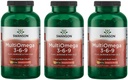 Swanson MultiOmega 3-6-9 - Mitte-GMO linaõli, kurgiõli, "&" kalaõli kapslid - olulised rasvhapped, mis toetavad südame-veresoonkonna tervist "&" Aju tervist - (220 Softgels, 2400mg Serving) 3 pudelit
