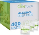 Care Touch Alkohol pühkida individuaalselt pakitud - Prep Pads 70% isopropüülalkohol, suurepärane kodu, meditsiinilised ja esmaabi komplektid steriliseeritud, antiseptiline 2-Ply tampoonid 400 loend