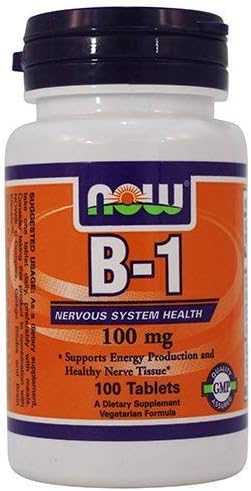 Nüüd toidud: B-1 Närvisüsteemi Tervis 100 mg, 100 sakki (6 pakendit)