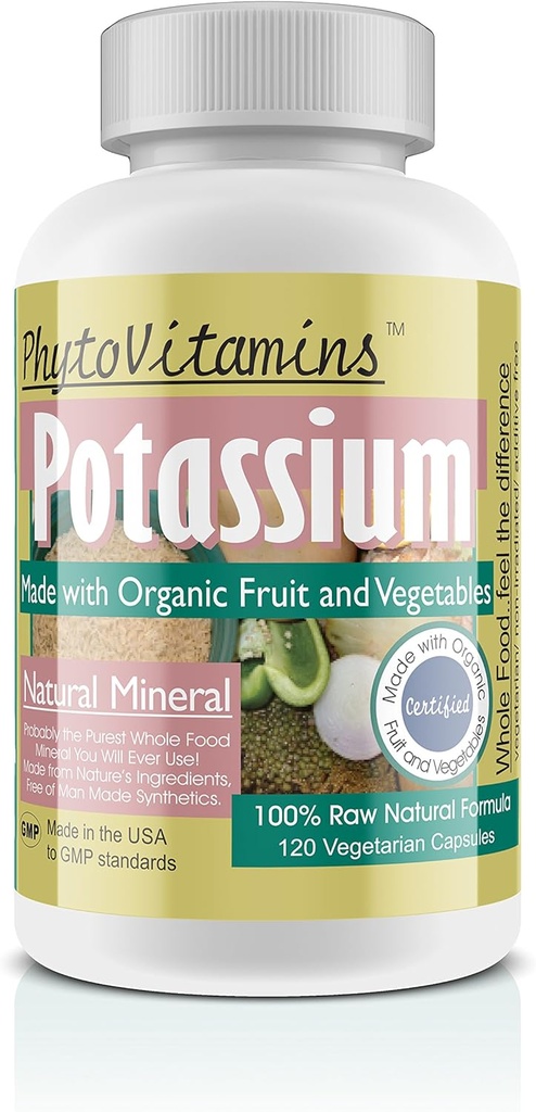 Orgaaniline kogu toit Kaalium 120-Count Vegetarian kapslid Fütovitamiinid