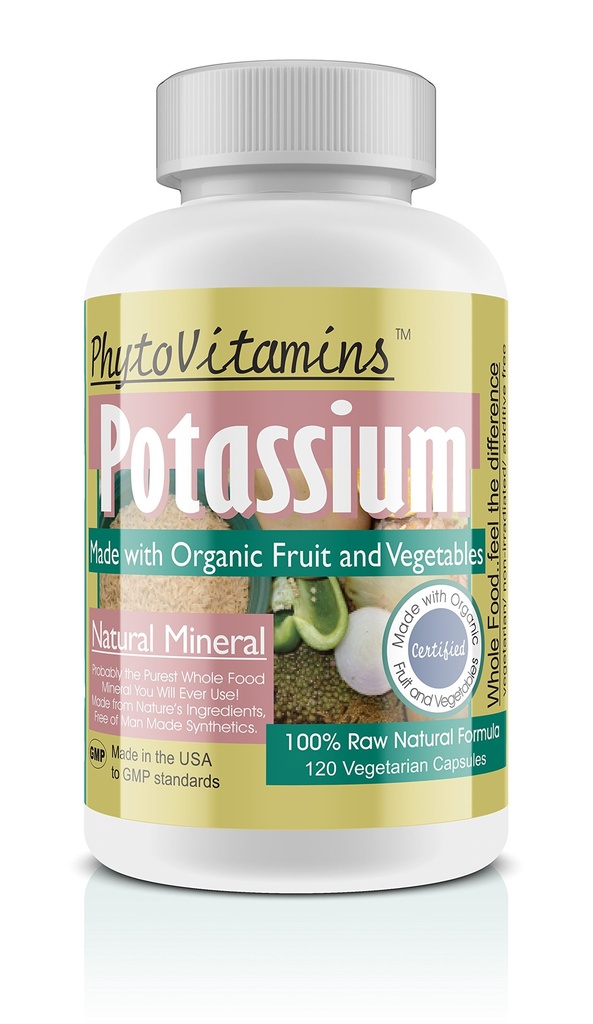 Orgaaniline kogu toit Kaalium 120-Count Vegetarian kapslid Fütovitamiinid