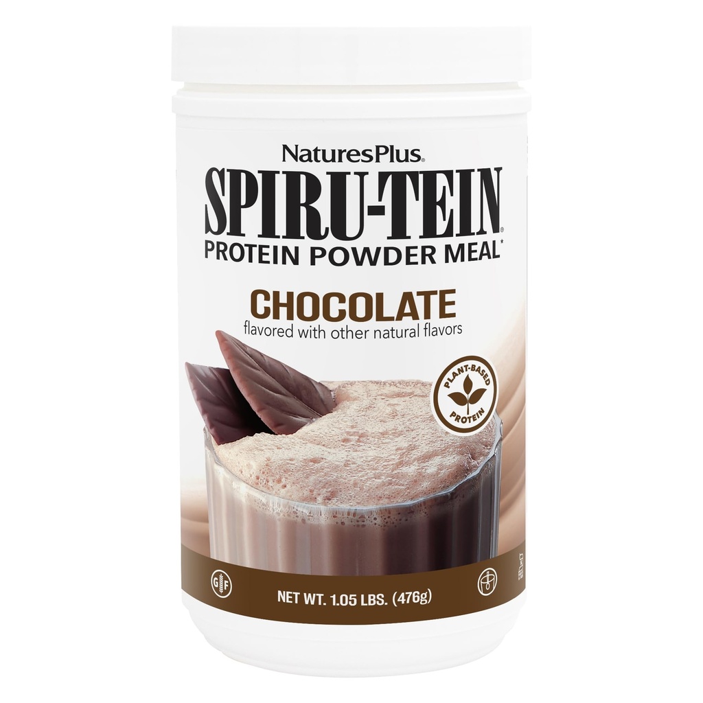 Natures Plus SPIRU-TEIN, šokolaad - 1.05 lb - taimepõhine valgukoks - mitte-GMO, taimetoitlane, gluteenivaba - 17 kokku