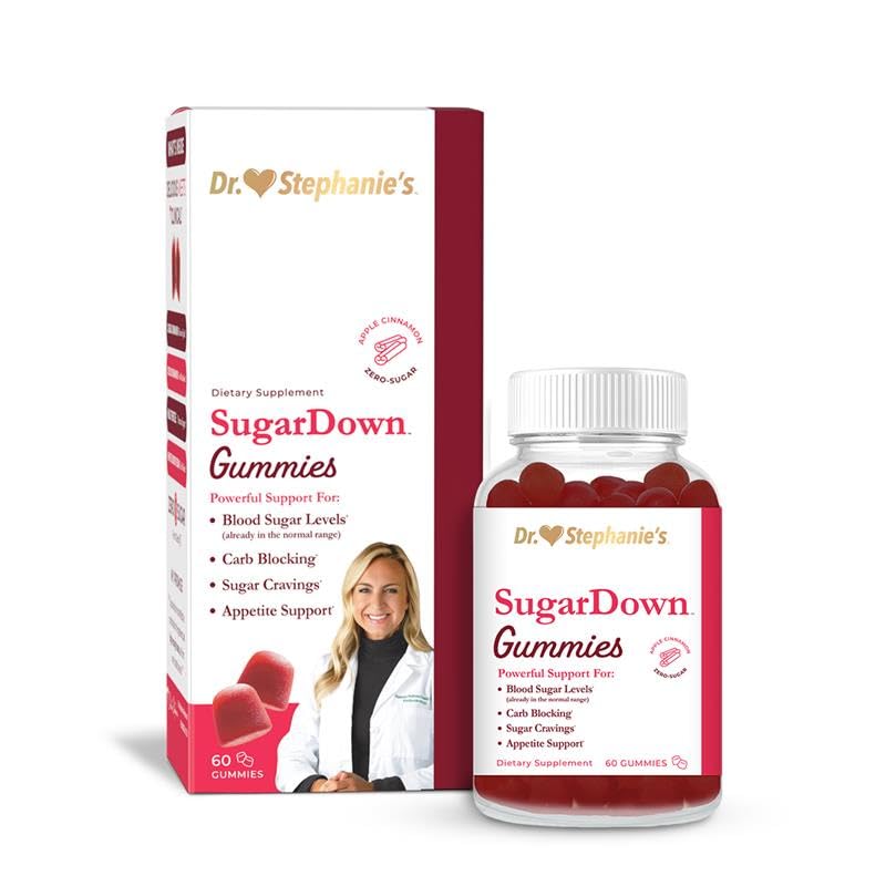 Dr Stephanie's SugarDown Gummies - Ceylon & Cassia Cinnamon Supplement - 0g Suhkur