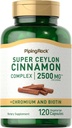 Piping Rock Ceylon Cinnamon Kapslid 2500 mg | 120 pillid | Kroomi ja biotiini komplekslisand | Taimetoitlane, mitte-GMO, Gluteenivaba