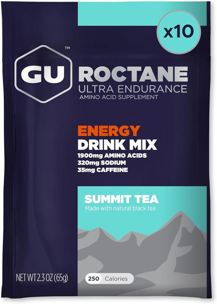 GU Energy Roctane Ultra Endurance Energiajoogi Segu, Vegan, Gluteenivaba, Kosher ja Piimavaba n-the-Go Energia Iga treeningu jaoks, 10 ühekordselt teenivat paketti, tippkohtumise tee