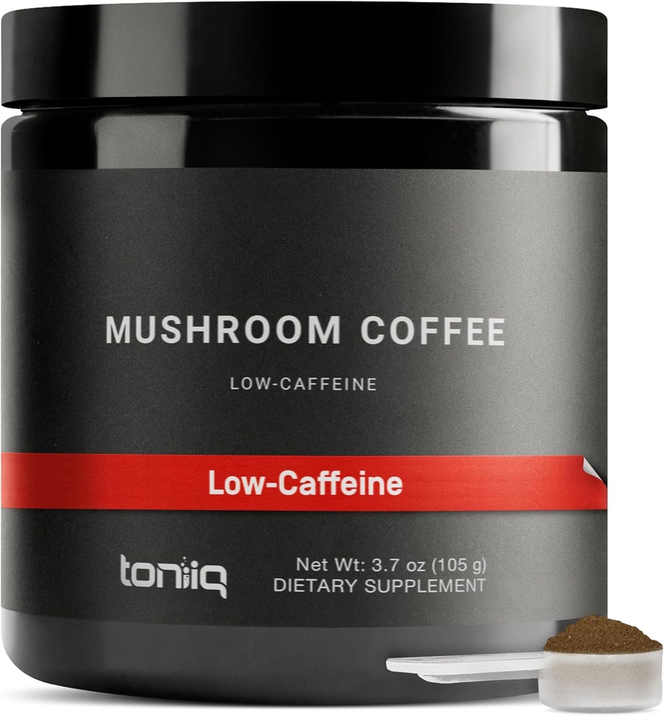 Toniiq Low-Caffeine Seenekohv - Ultra High Potency 10: 1 kontsentreeritud ekstrakt - Kolumbia päritolu oad 10 Seenesegu, Lõvi Mane & Cordyceps - funktsionaalne kohv Alternatiivne