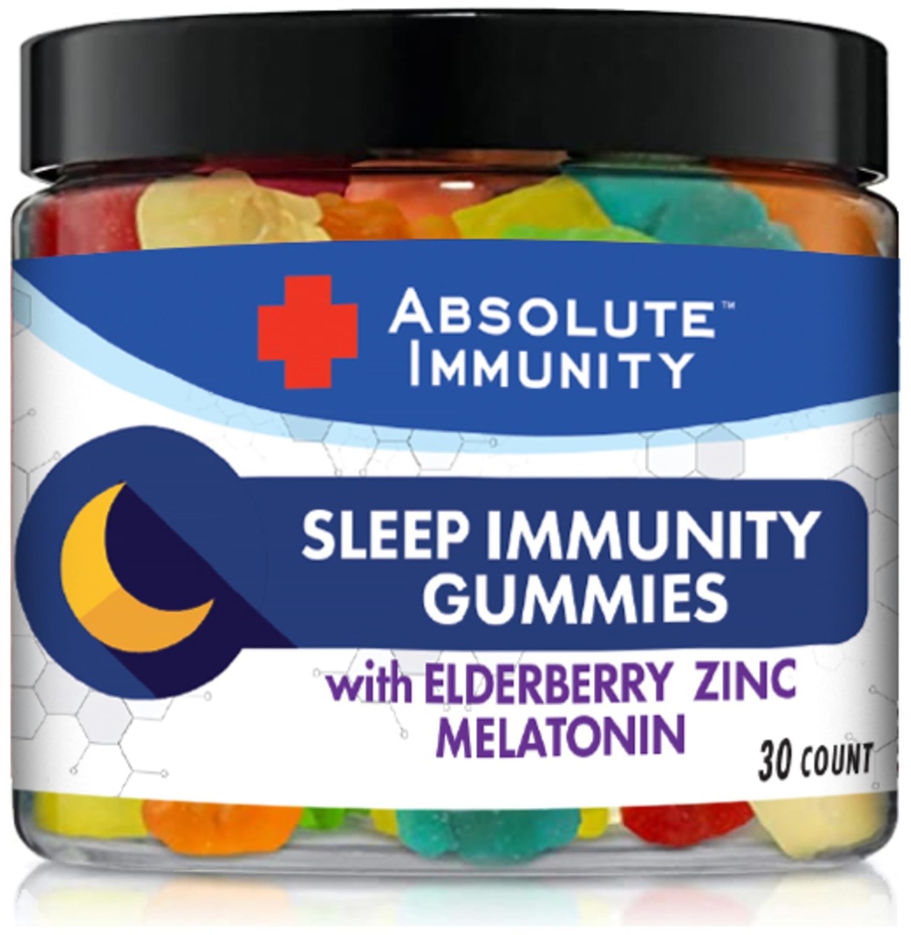 Absoluutne immuunsus - Tsink ja Elderberry unekummid melatoniiniga, 100% ravimivaba uneabi, immuunsüsteemi tugi, täiskasvanud ja lapsed 30ct