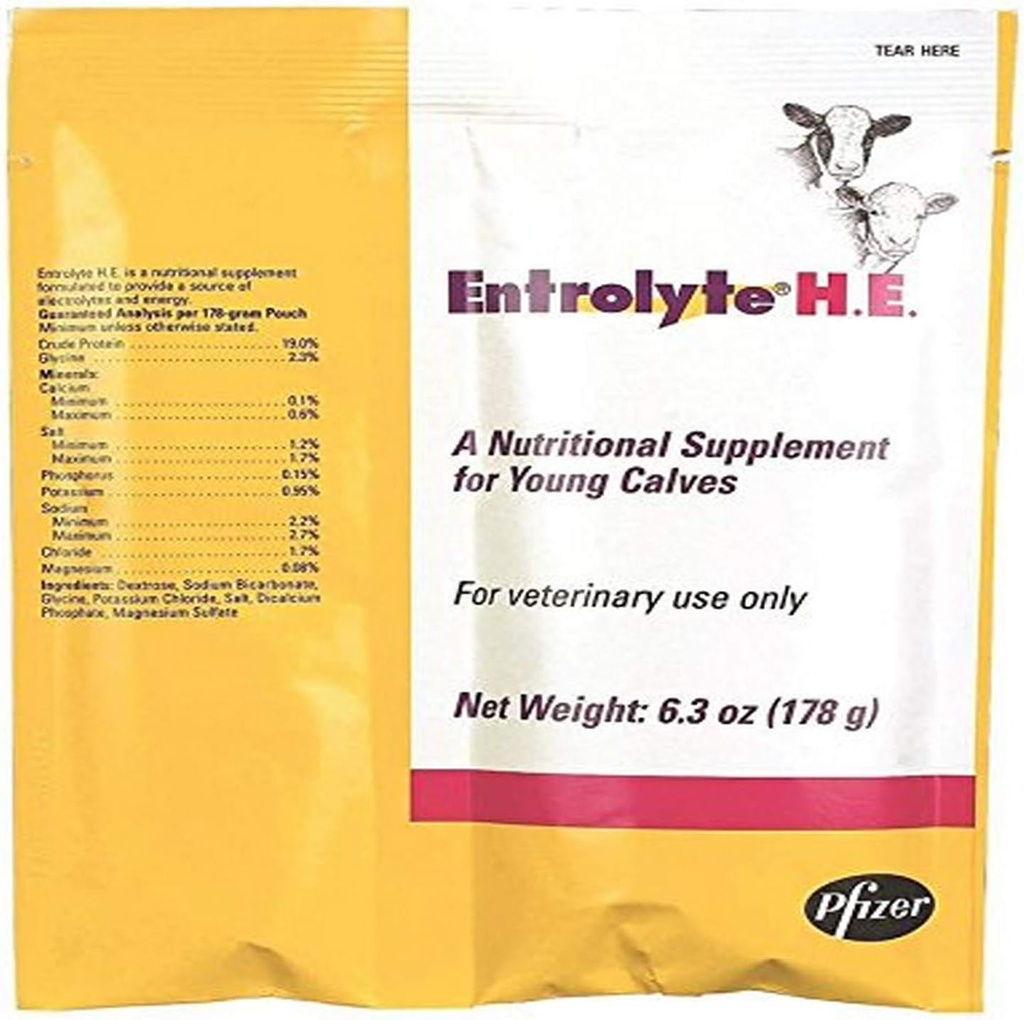 8152 Electrolyte H.E. Packets for Young Calves, 178g