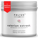 Valerian Juur 4: 1 Ekstraktsioon Kapslid 750mg – Optimeeritud aktiivne puhtus – 4X kontsentratsioon Valerian Juur Extract Supplement - Gluteenivaba, Non-GMO - soodustab lõõgastust - 120 kapslit