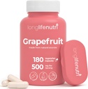 Greipfruit Seed Extract 500mg - saadud Citrus Paradisis, 180 Vegetarian kapslid, Organic Naringin Supplement for Daily Energy & Balance, 6-kuuline tarne, GMP sertifitseeritud, valmistatud USAs