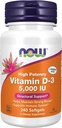 NOW toidulisandid, vitamiin D-3 5000 RÜ, kõrge potentsi, struktuuriline tugi *, 240 Softgels ülemaailmse toitumise võtmeahelaga