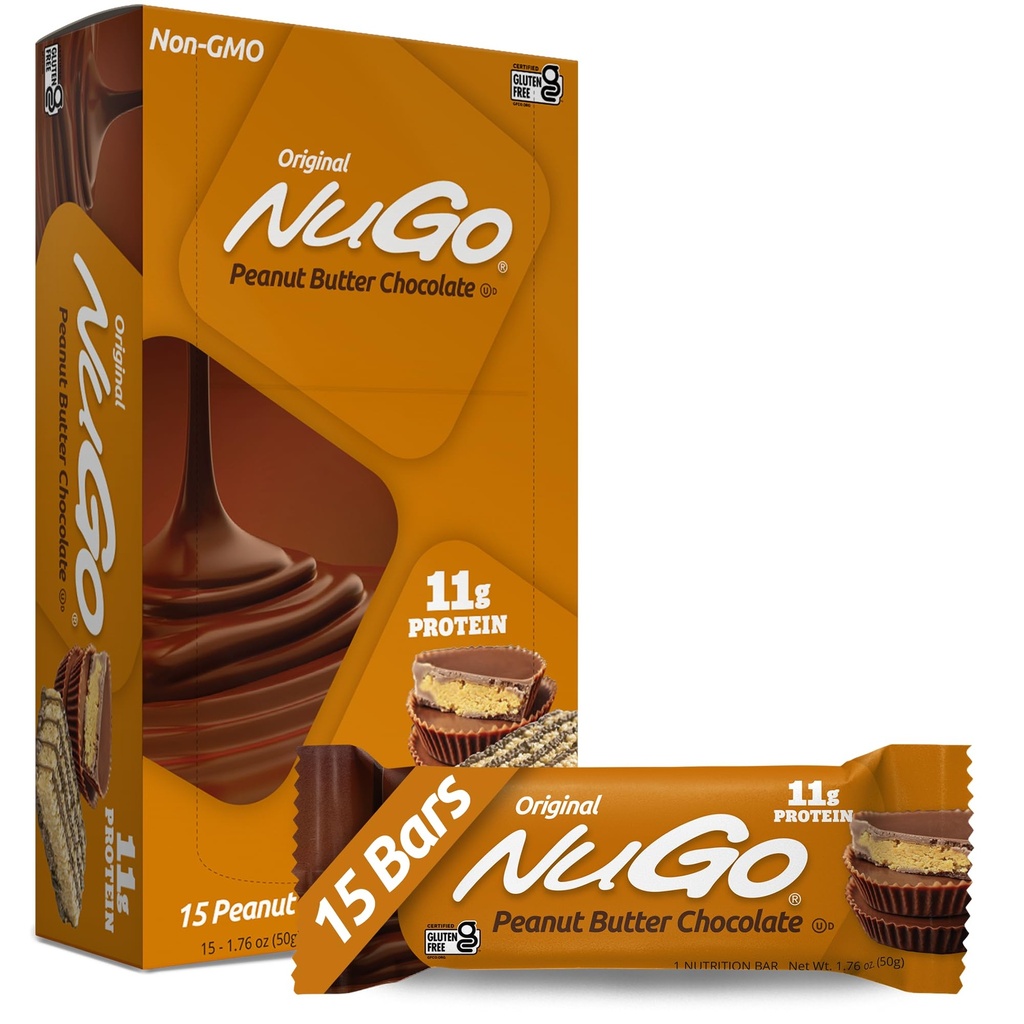 NuGo valgubaar, maapähklivõi, 11 g valku, gluteenivaba, 15 krahv