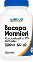 Nutricost Bacopa Monnieri 1000mg, 120 kapslit (60 serveerimist) - GMO-vaba ja taimetoitlane sõbralik