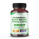 All-in-1 Wormwood Black Walnut Whole Cloves Ginger - Toetab Maksa Tervis & Aids Digestion - Valmistatud USA-s -150 kapslit