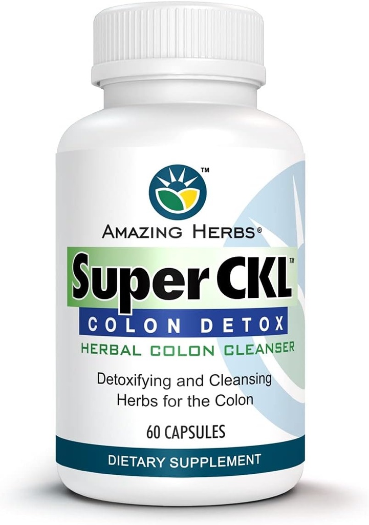 Hämmastavad maitsetaimed Super CKL Colon Detox - All-Natural, Taimne Kolonni Puhastaja, Parandab Seedimist Ja Aids Jäätmete Eemaldamisel - 60 Count