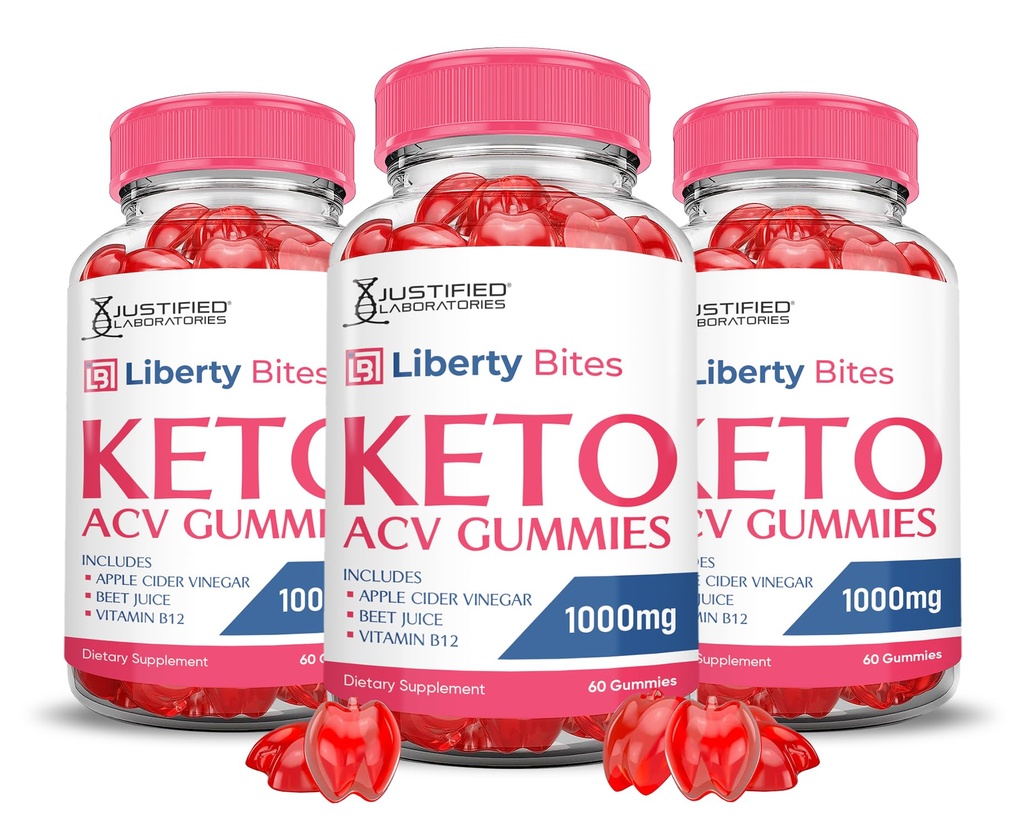 (3 Pack) Liberty Bites Keto ACV Gummies Advanced Formula 1000MG Libertybites Keto Gummies Õunasiider Äädikas Valmistatud Granaatõunapeedimahlaga Pulber B12 Vegan Non GMO 180 Gummys