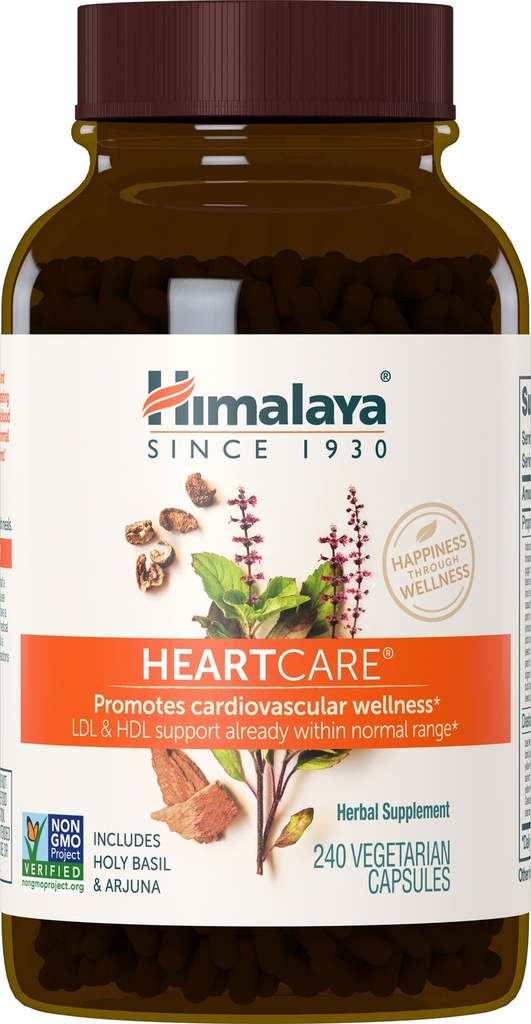 Himalaya südamehooldus, kolesterool ja vererõhu lisandid südame-veresoonkonna tervise ja südame tervise jaoks, 720 mg, 240 kapslit, 2 kuu pakkumine