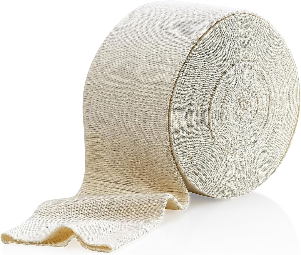Elastne toru tugiriba suurus F, 10M kast - looduslik värv (4" x 33 jalga) suure põlve tugiriba jaoks - keskmine kuni suur reis, puuvillane spandex